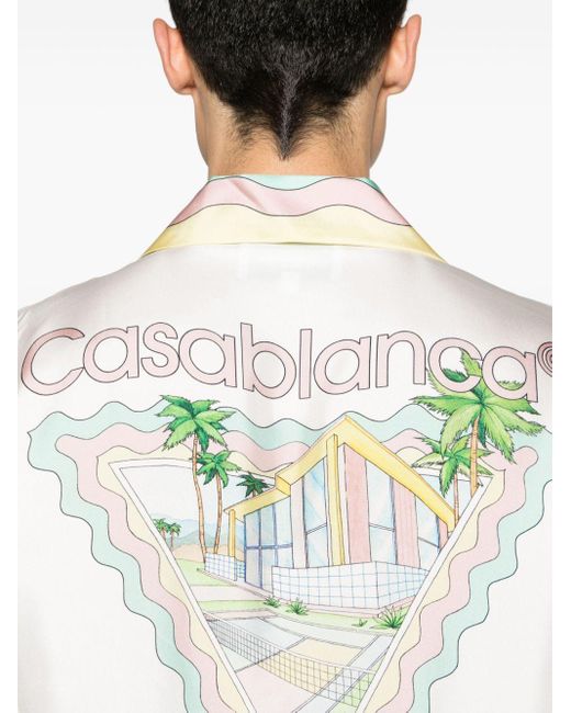 Casablancabrand Seidenhemd mit Reverskragen in White für Herren