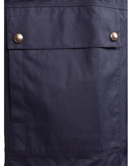 Brunello Cucinelli Blue Button-Down Raincoat for men