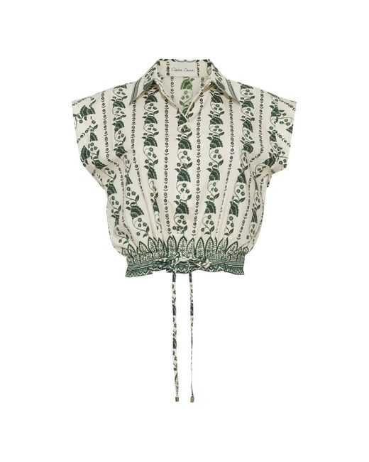 Cara Cara Green Octavia Floral-Print Shirt