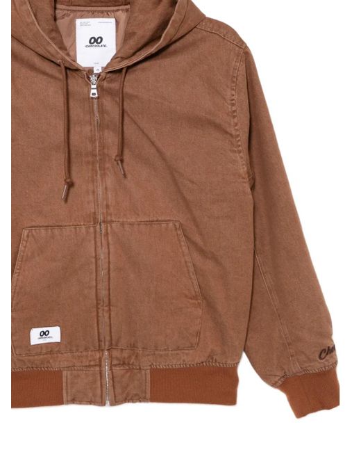 Chocoolate Brown Logo-Patch Jacket