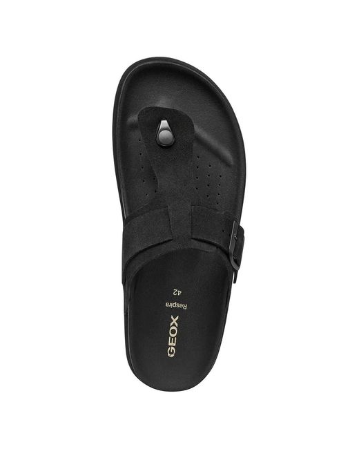 Geox Black Buckle-Fastening Thong Sandals for men