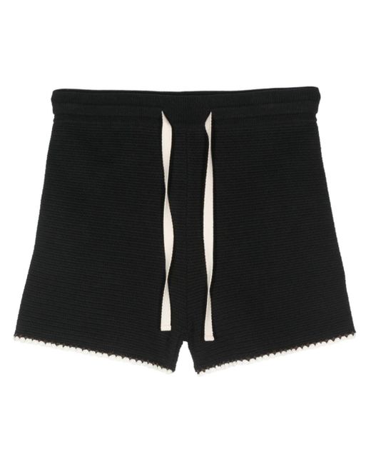 Jil Sander Black Knitted Cotton Shorts