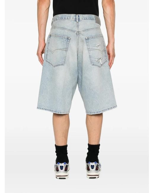 Balenciaga Blue Light Wash Denim Shorts for men
