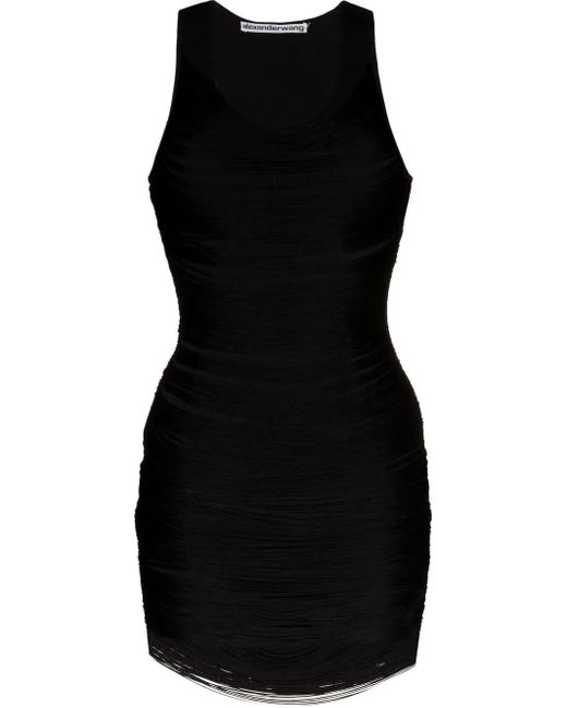 Alexander Wang Black Fringed Scoop-Neck Minidress