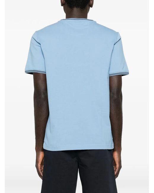Boss Blue Striped-Trim T-Shirt for men
