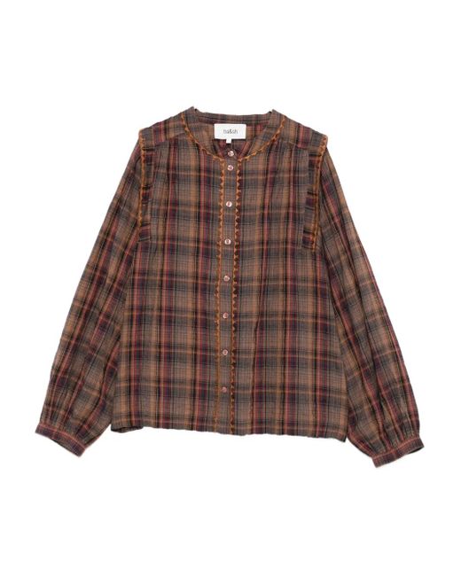 Ba&sh Brown Shea Checked Shirt