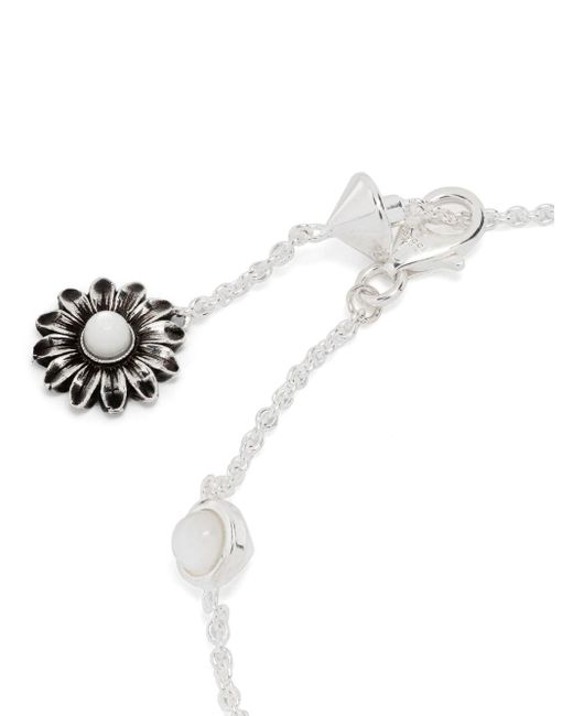 Gucci White GG Marmont Flower Bracelet