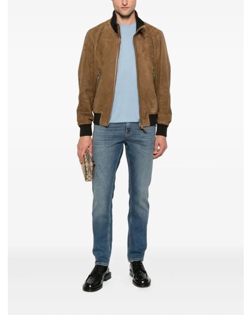 Eleventy Blue Faded-Effect Tapered Jeans for men