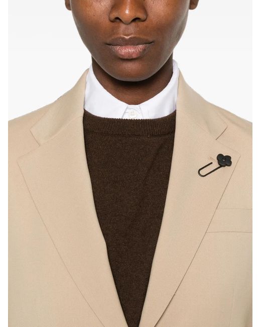 Lardini Natural Rocco Flower-Detail Blazer