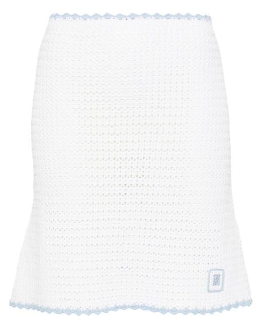 Sandro White Crochet A-line Miniskirt