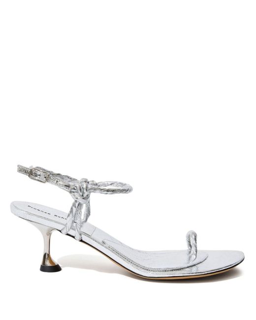 Proenza Schouler White -tone Tee Toe Ring 60 Sandals - Women's - Leather/calf Leather/lamb Skin