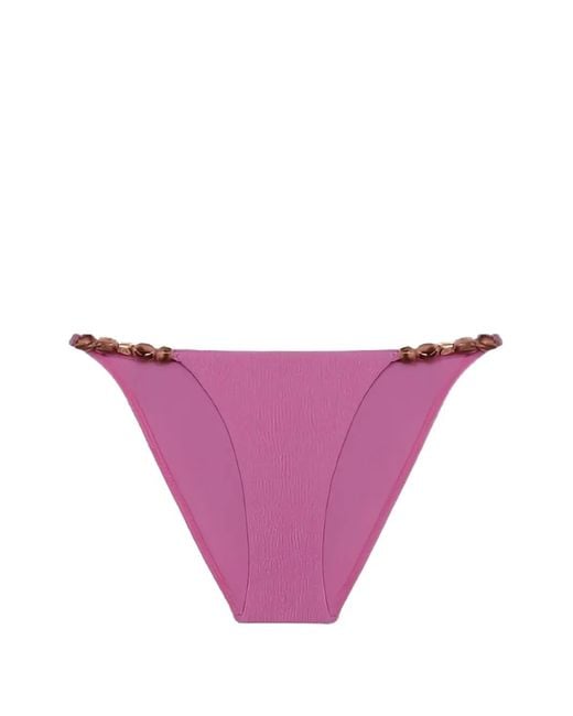 ViX Purple Firenze Kiana Bead-Embellished Bikini Bottoms