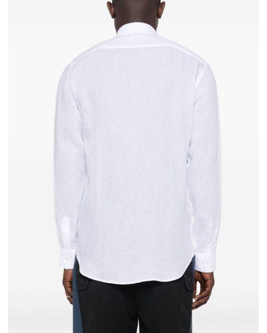 Paul Smith White Poplin Linen Shirt for men
