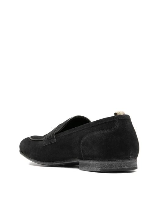 Officine Creative Black Bilt 001 Suede Loafers for men