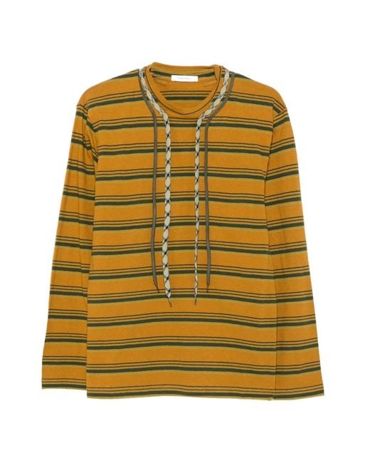 Craig Green Yellow Trek Lace Striped T-Shirt for men
