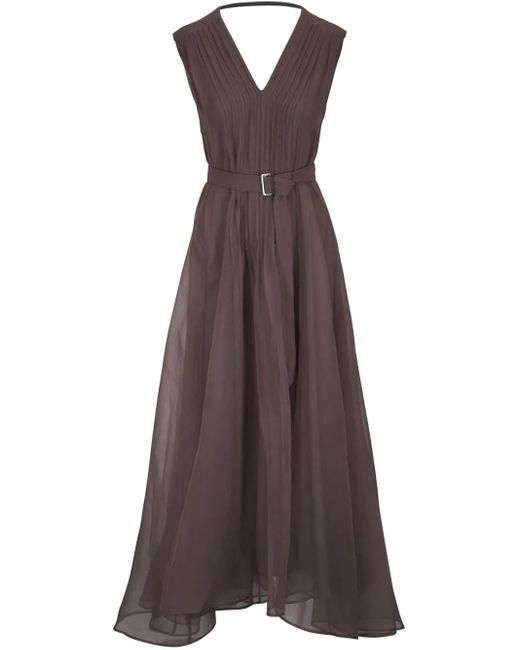 Brunello Cucinelli シルク ドレス Brown