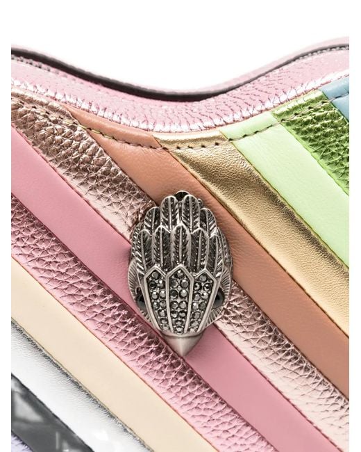 Kurt Geiger White Kensington Heart Striped Crossbody Bag
