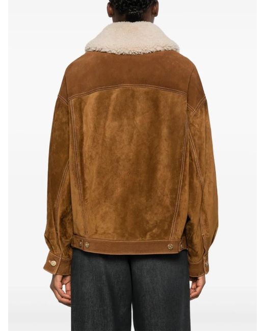 Golden Goose Deluxe Brand Brown Db Leather Suede Jacket Tobacco