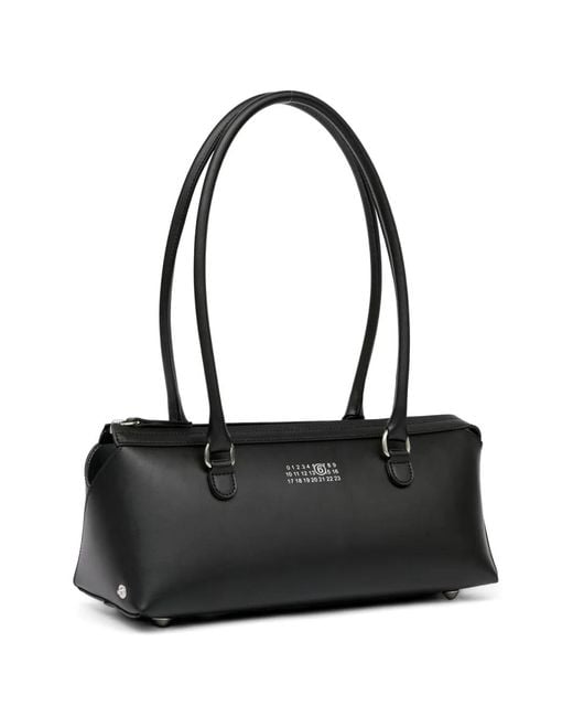 MM6 by Maison Margiela Black Medium Bauletto J Leather Shoulder Bag