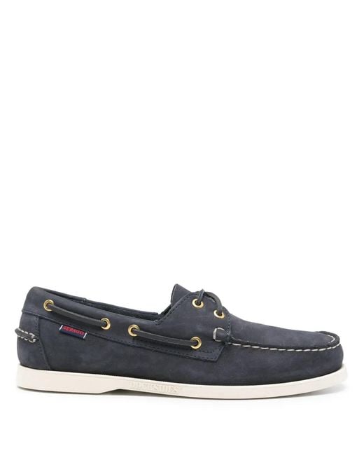 Sebago Gray Suede Boat Shoes for men