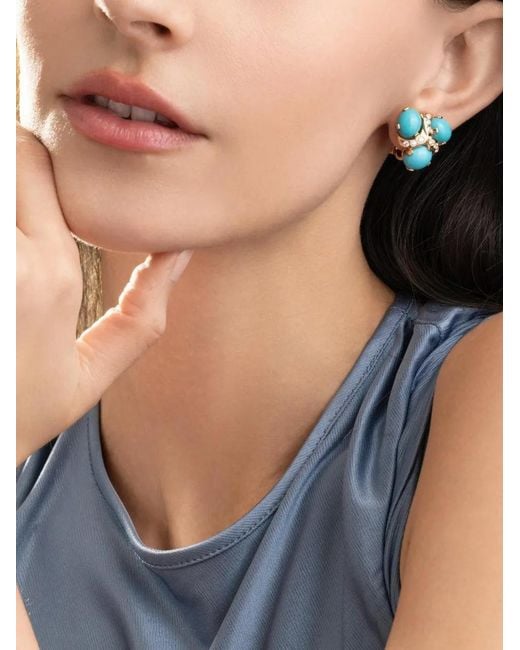 Verdura Blue And Diamond Earrings