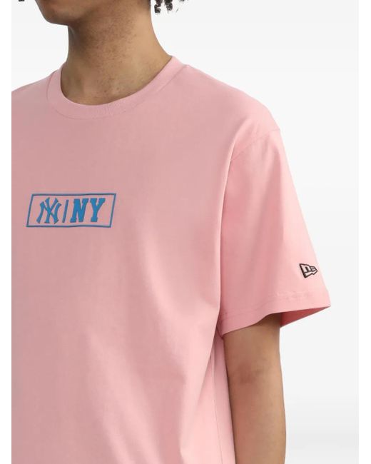 KTZ Pink Box-Logo Printed T-Shirt for men