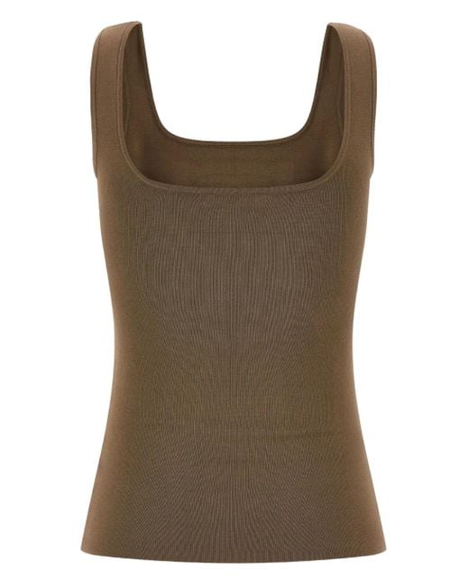 Entire studios Brown Square-Neck Knit Top