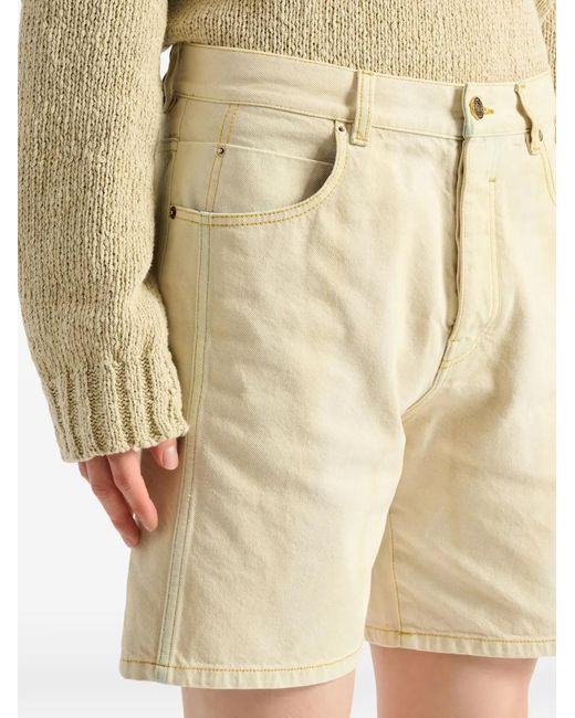 Balmain Natural Faded Denim Bermuda Shorts for men