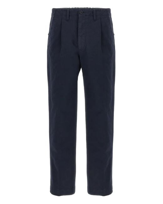Pleated-front trousers Incotex de hombre de color Blue