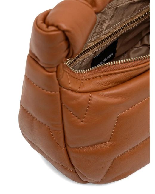 Patrizia Pepe Gewatteerde Shopper Met Fly-Plakkaat in het Brown