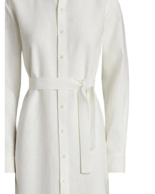 Ralph Lauren White Belted Shirt Dress