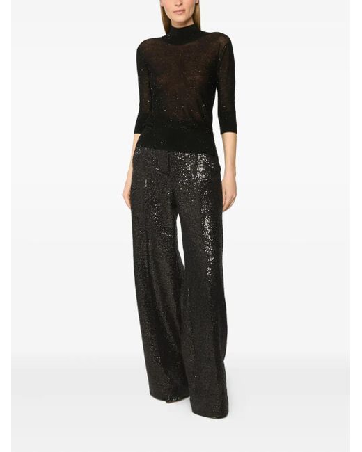 Genny Black Sequin-Embellished Top