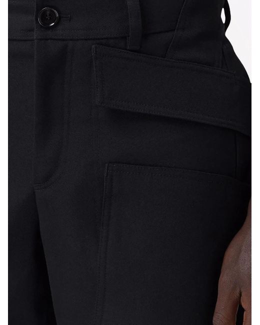 Burberry Black Panel-Detail Wool Shorts for men