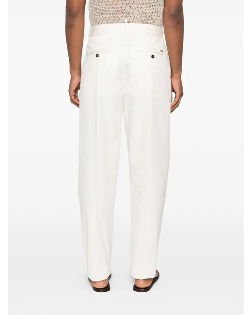 DSquared² White Belt-Loop Trousers for men