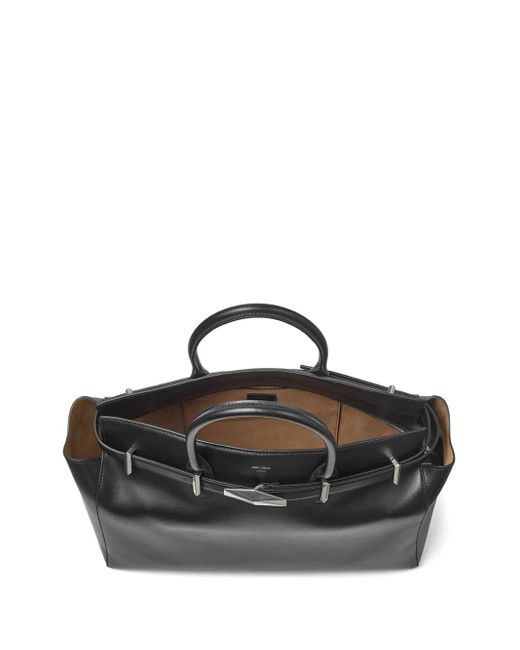 Jimmy Choo Black Medium Diamond Belted Tote Bag