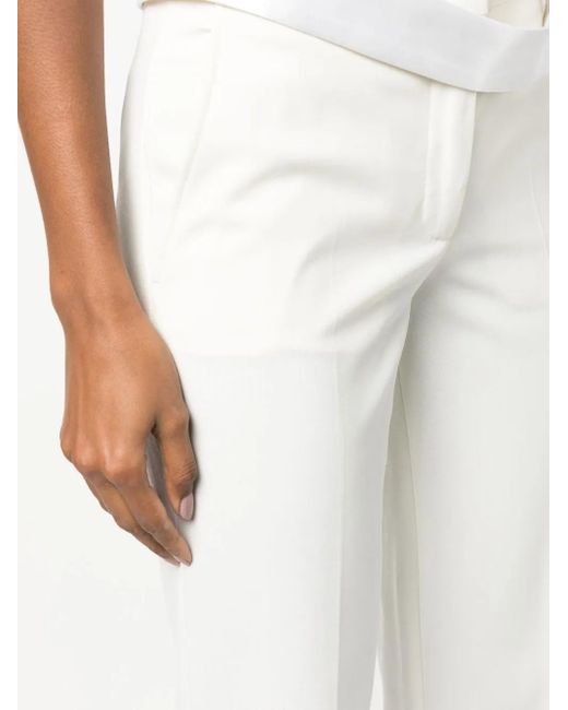 Stella McCartney White Tella Mccartney Satin-waistband Detail Trouse