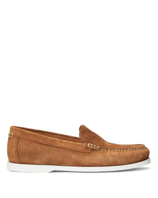 Polo Ralph Lauren Brown Logo-embossed Suede Loafers for men