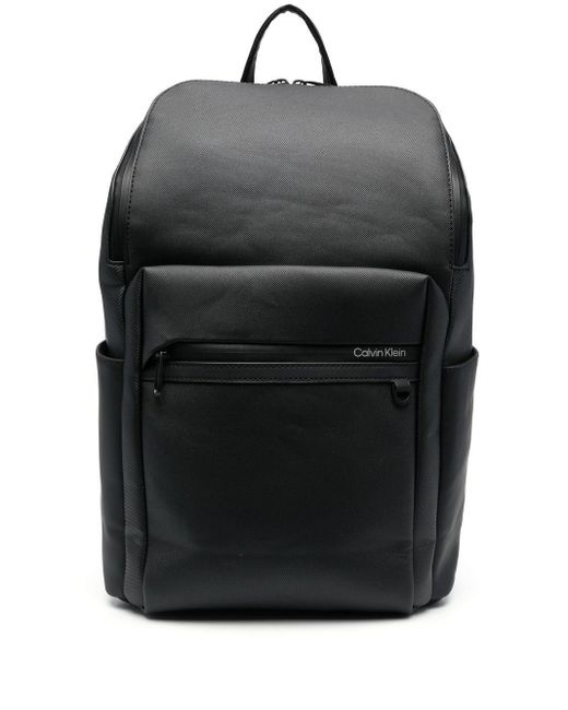Calvin Klein Tonal Zip-top Backpack in Black for Men | Lyst Australia