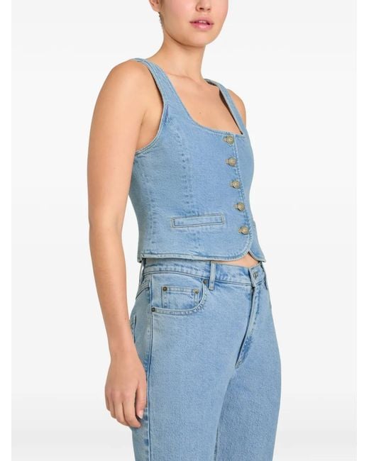 Cinq À Sept Blue Rowena Button-Up Denim Top