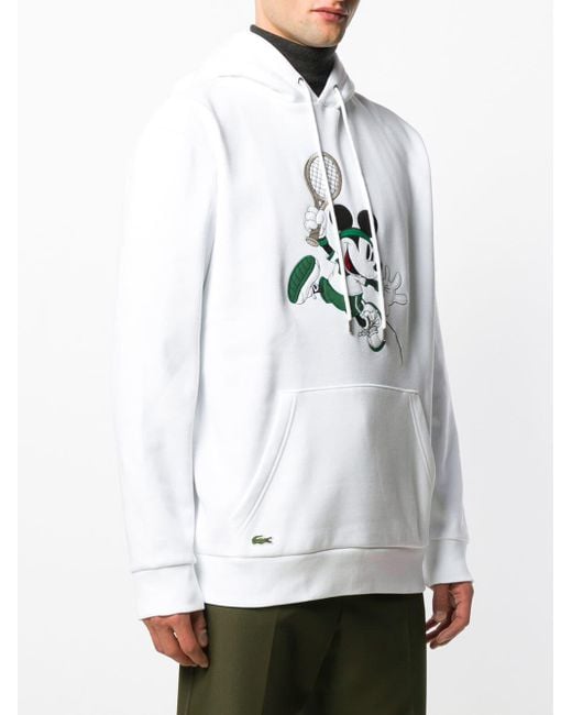 Sweat a capuche x Disney Mickey Lacoste pour homme en coloris Blanc Lyst