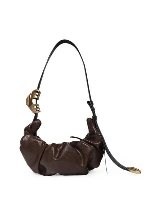 DIESEL White Small Grab-D Shoulder Bag for men