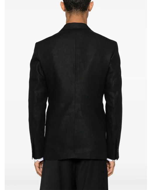 メンズ Dolce & Gabbana リネン ダブルジャケット Black
