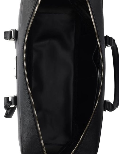 Prada Black Saffiano Leather Briefcase for men
