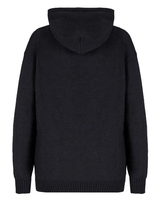 Laneus Blue Hooded Knitted Sweater for men