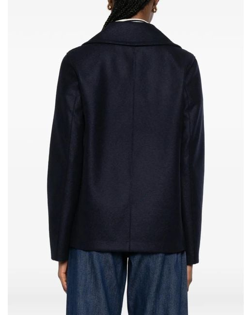 Harris Wharf London Blue Double-Breasted Jacket