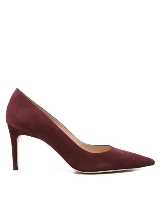 Stuart Weitzman Brown 80Mm Pointed-Toe Suede Heeled Pumps
