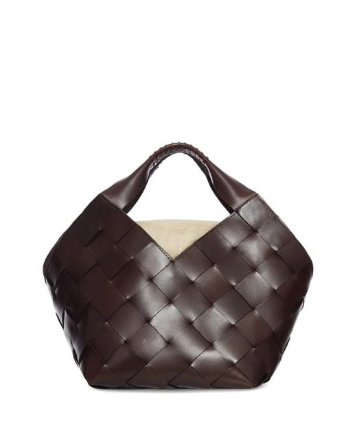 Dragon Diffusion Brown Petit Sac Cabas À Design Tressé