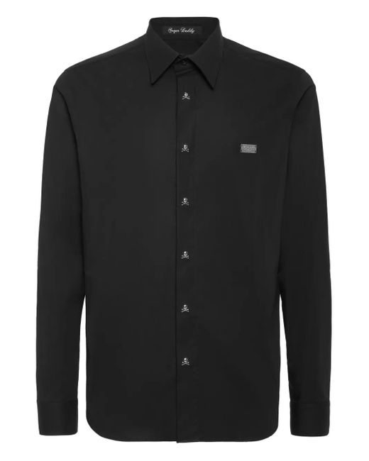 Philipp Plein Black Sugar Daddy Button-Up Shirt for men