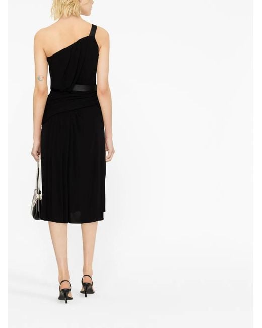 Alberta Ferretti Black Flared Midi Dress
