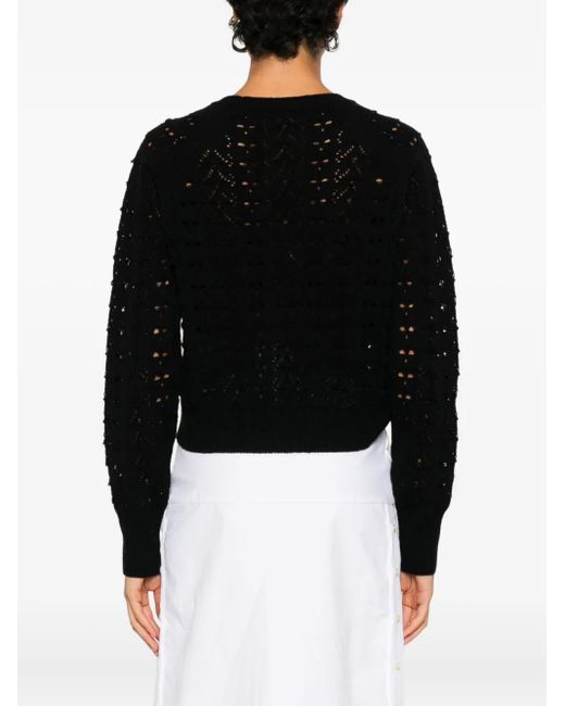 CECILIE BAHNSEN Black Openwork Sweater